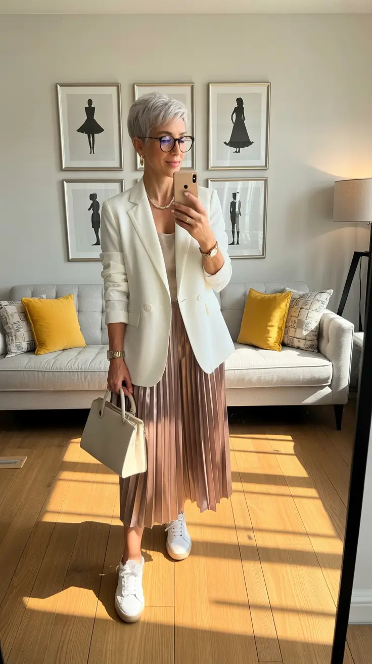 cozy spring outfits for women over 50 2026 Relaxed Tailoring Meets Everyday Comfort