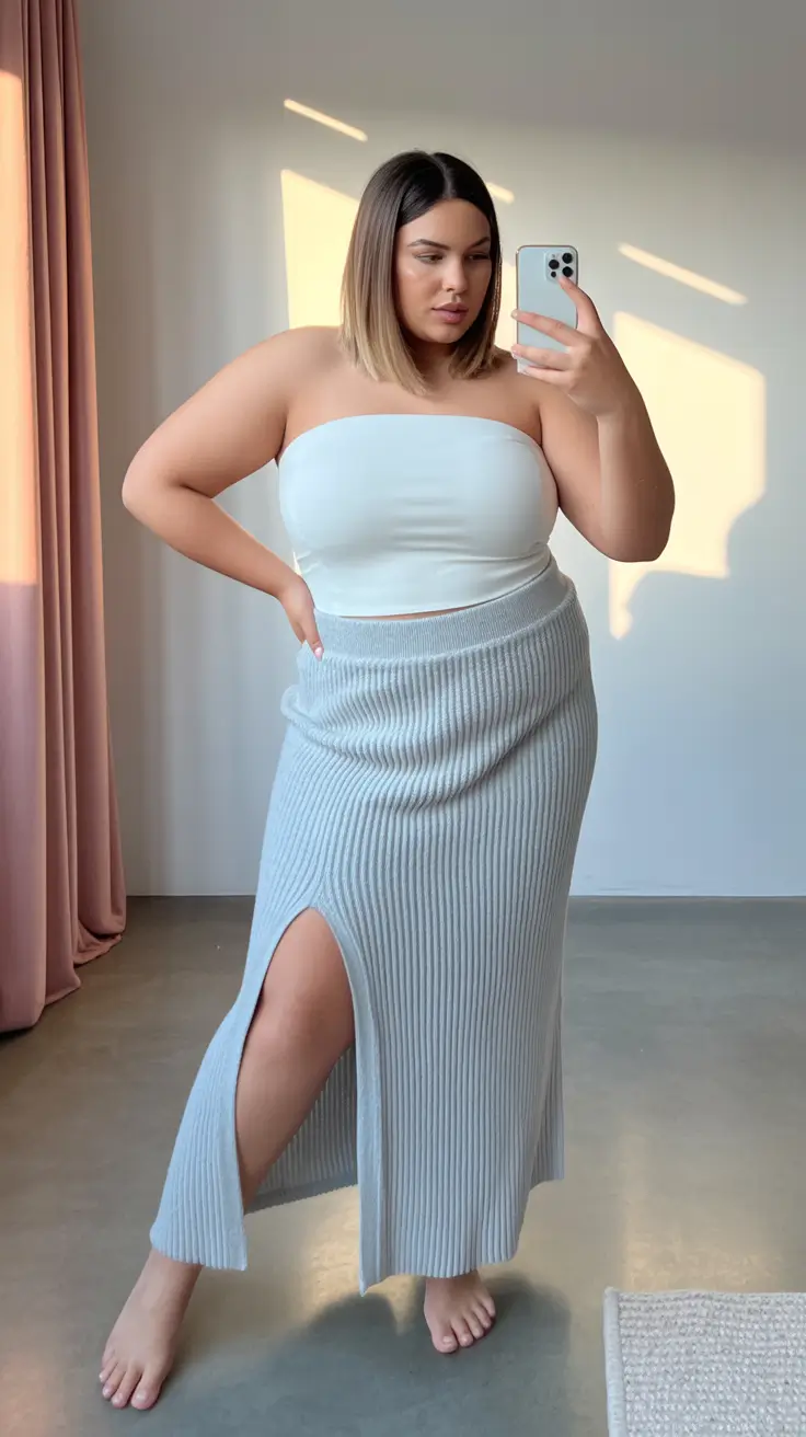 cute plus size spring outfits for women 2026 Soft Neutrals That Let the Silhouette Speak