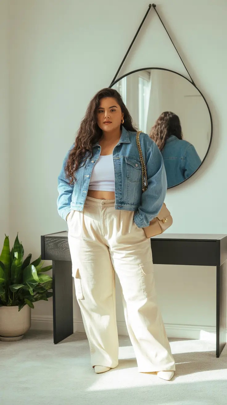 cute plus size spring outfits for women 2026 Light Denim With a Soft Utility Edge