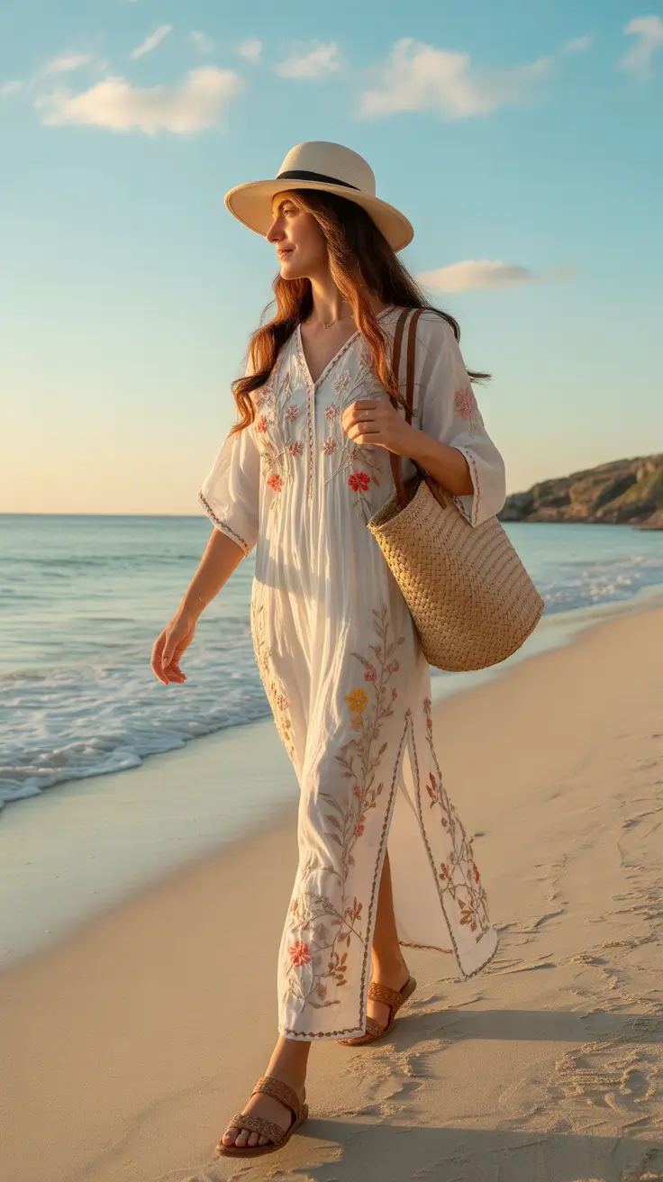 cute spring beach outfits for 2026 Embroidered Whites with Slow Beach Energy