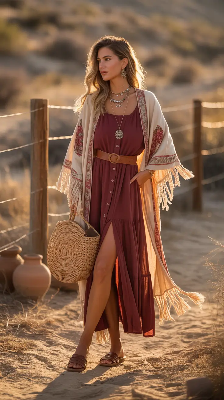 cute spring boho outfits 2026 Desert Romance with a Modern Boho Spirit