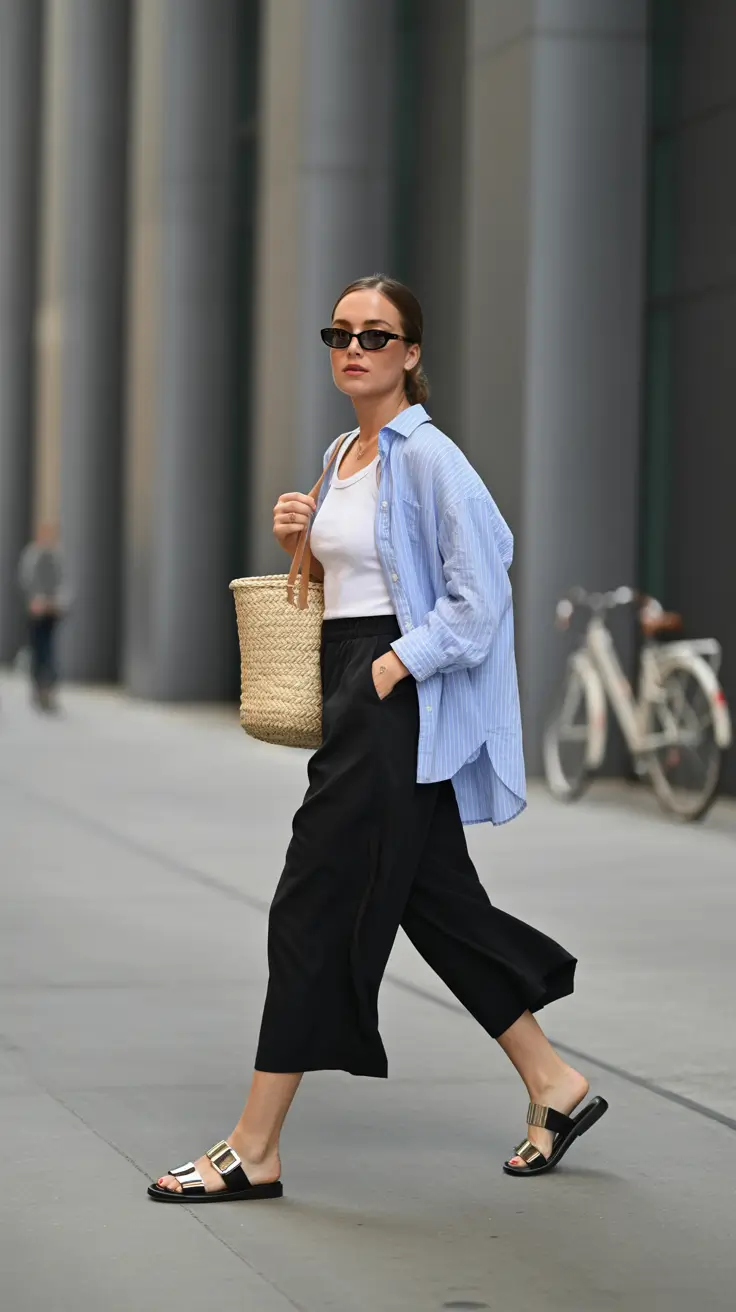 cute spring outfits with tops 2026 Relaxed Button-Down Styling for Urban Spring Days