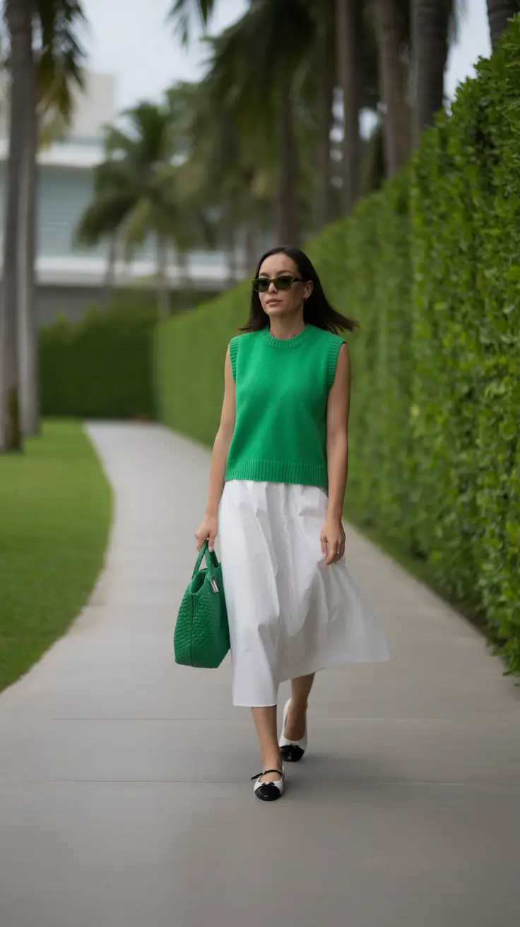 daytime spring outfits for women over 30 2026 Fresh Green Energy for Everyday Walks