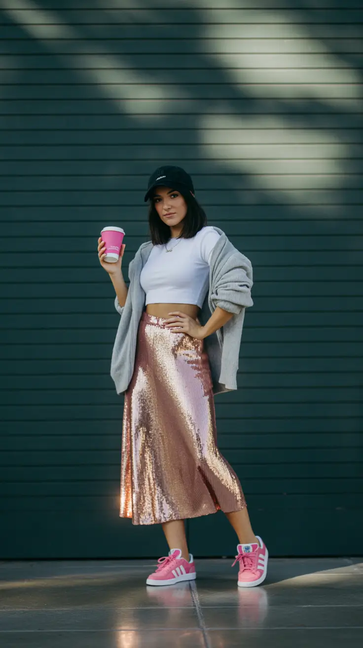 daytime spring outfits for women over 30 2026 Sporty Shine for Playful Spring Days