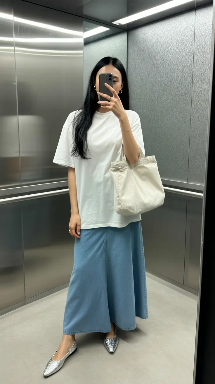 effortless denim spring outfits 2026 Soft Denim Skirts for Real Life Ease