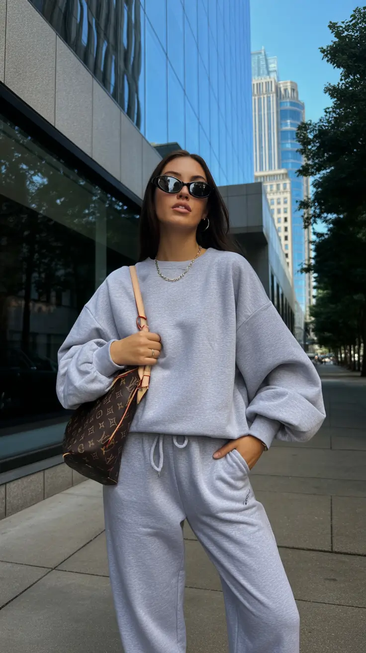 effortless spring athleisure outfits 2026 Cool Gray Sets With City Confidence