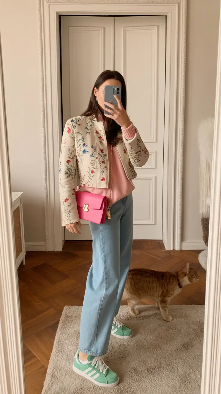 effortless spring outfit for Wednesday 2026 Florals with a Sporty Twist for Everyday Spring