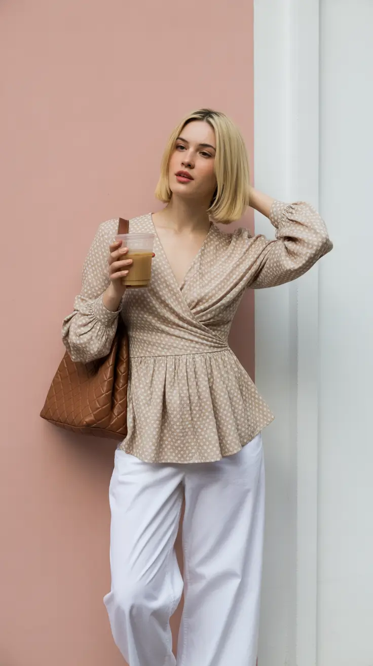 effortless spring outfit for Wednesday 2026 Soft Beige and White for an Easy Spring Pause