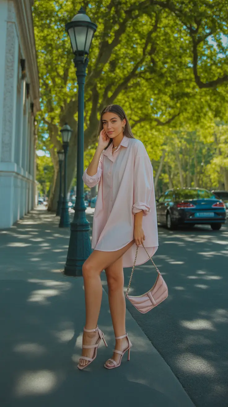 effortless spring outfit for Wednesday 2026 An Oversized Shirt as a Spring Dress Statement