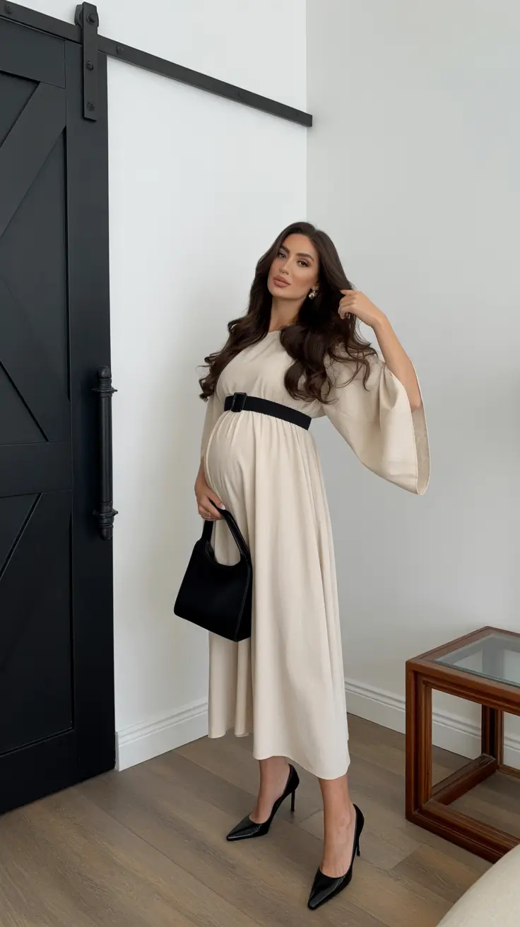 essential spring outfit for pregnant women 2026 - Soft Minimalism With a Defined Waist