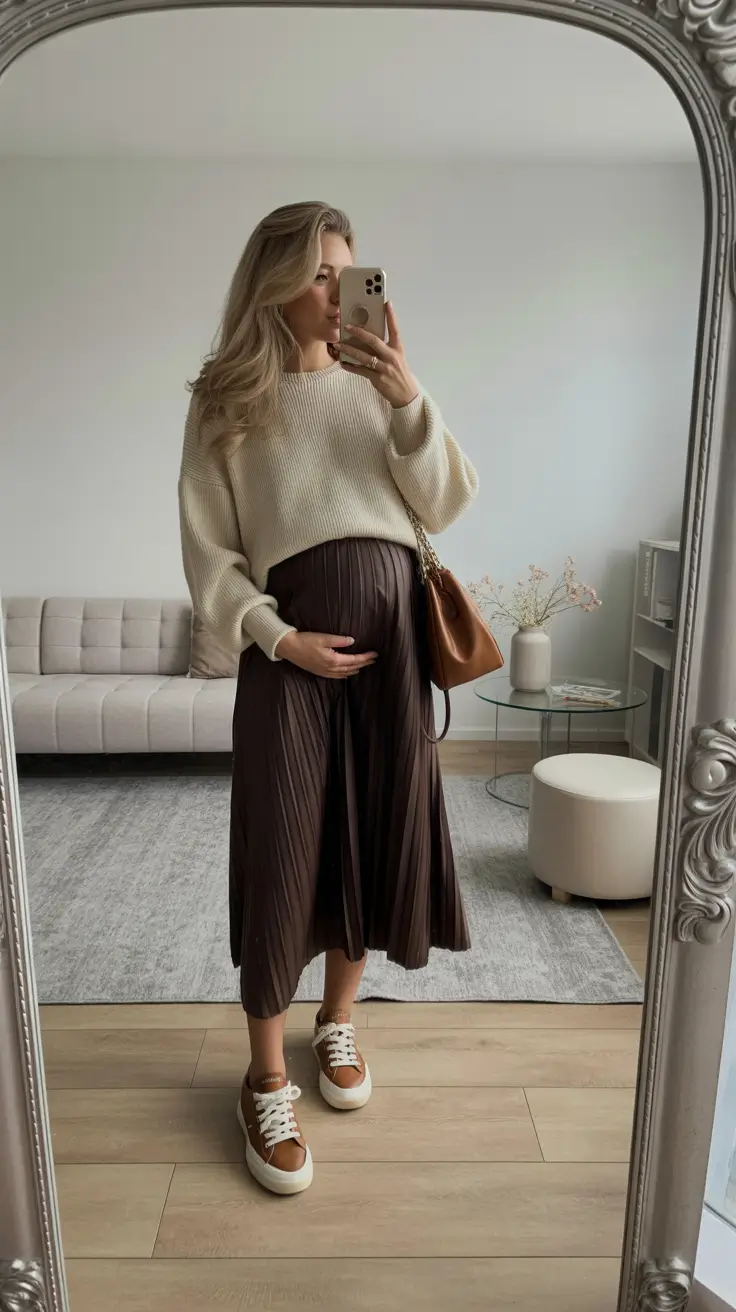 essential spring outfit for pregnant women 2026 Soft Neutrals for Everyday Ease