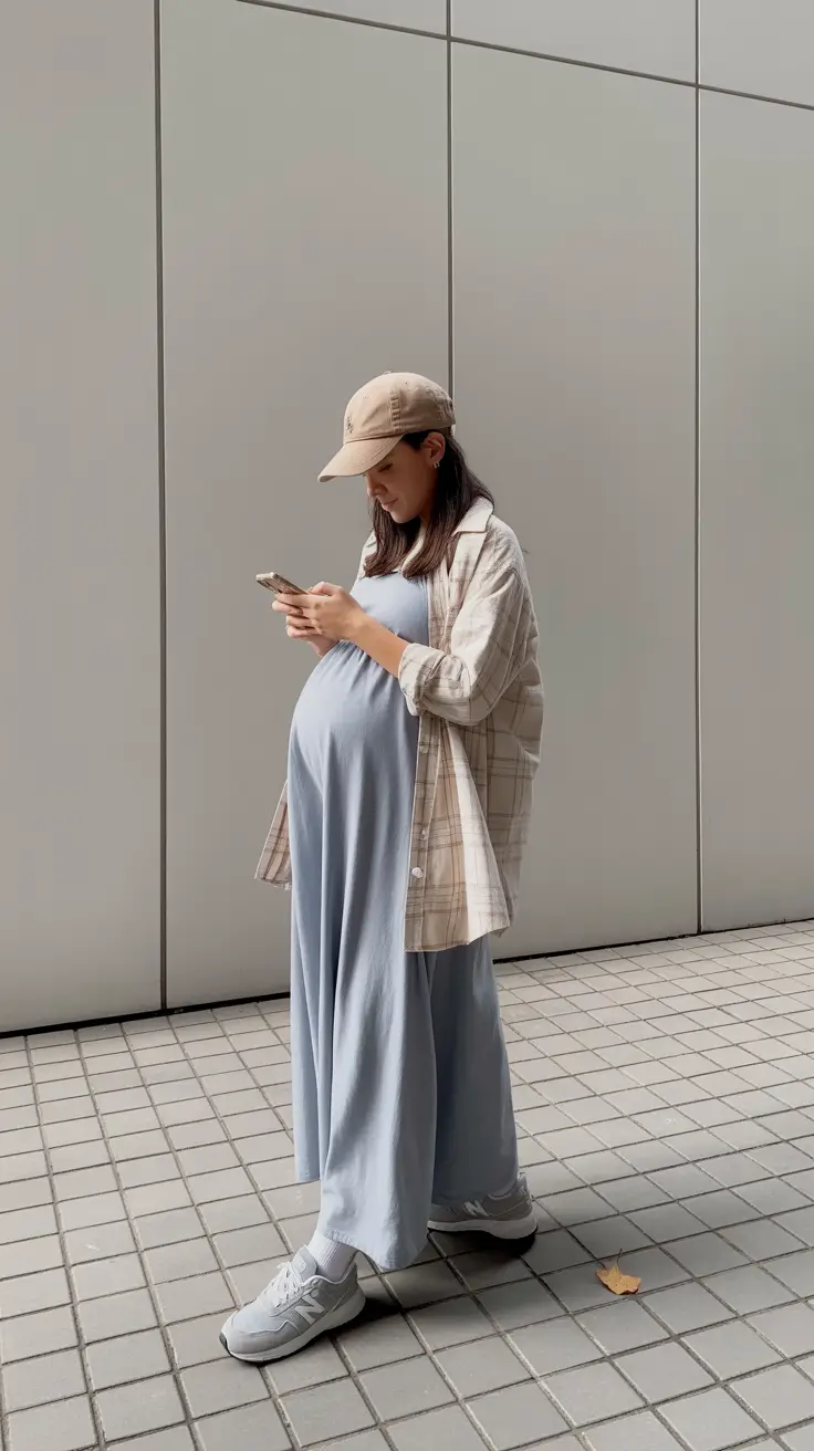 essential spring outfit for pregnant women 2026 Relaxed Layers for Casual Spring Mornings