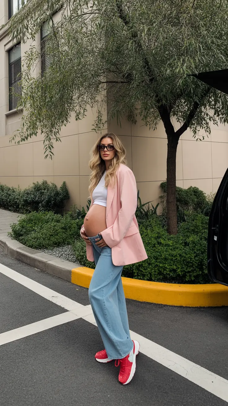 essential spring outfit for pregnant women 2026 - Soft Tailoring With a Fresh Spring Twist