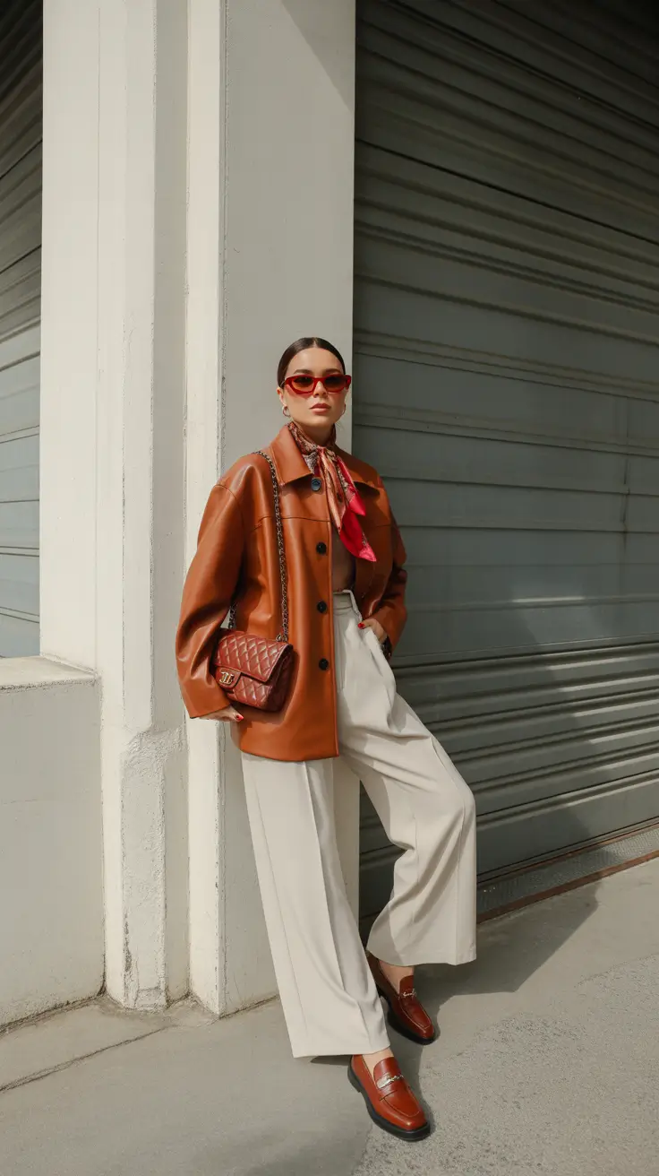 evening spring fashion outfits 2026 Leather Layers for Golden-Hour Transitions