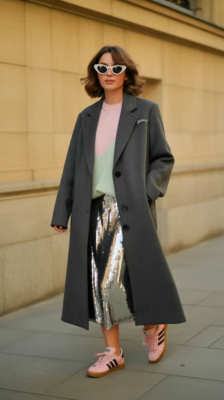 evening spring fashion outfits 2026 Pastel Knits Meet Statement Shine