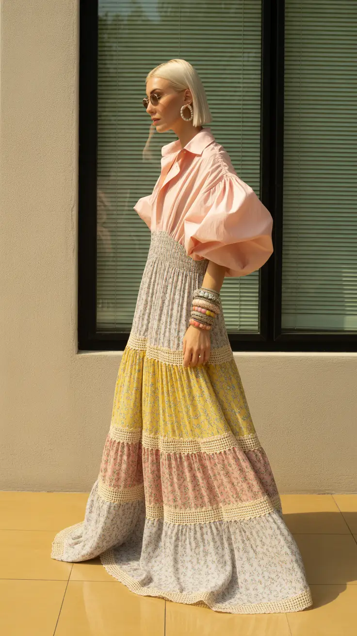 fashionable casual spring outfits 2026 Romantic Volume Meets Casual Ease