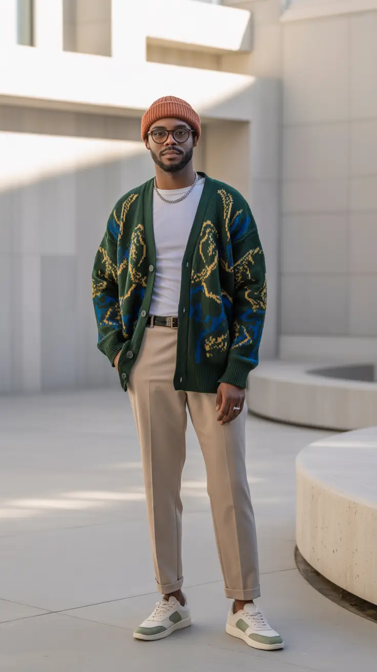 fashionable spring outfits for men 2026 Modern Cardigans as Everyday Statements