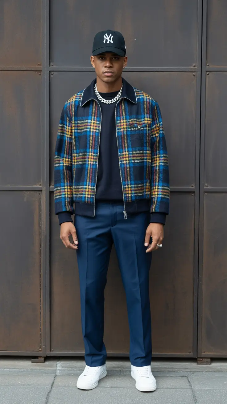 fashionable spring outfits for men 2026 Modern Plaid With Street-Level Confidence