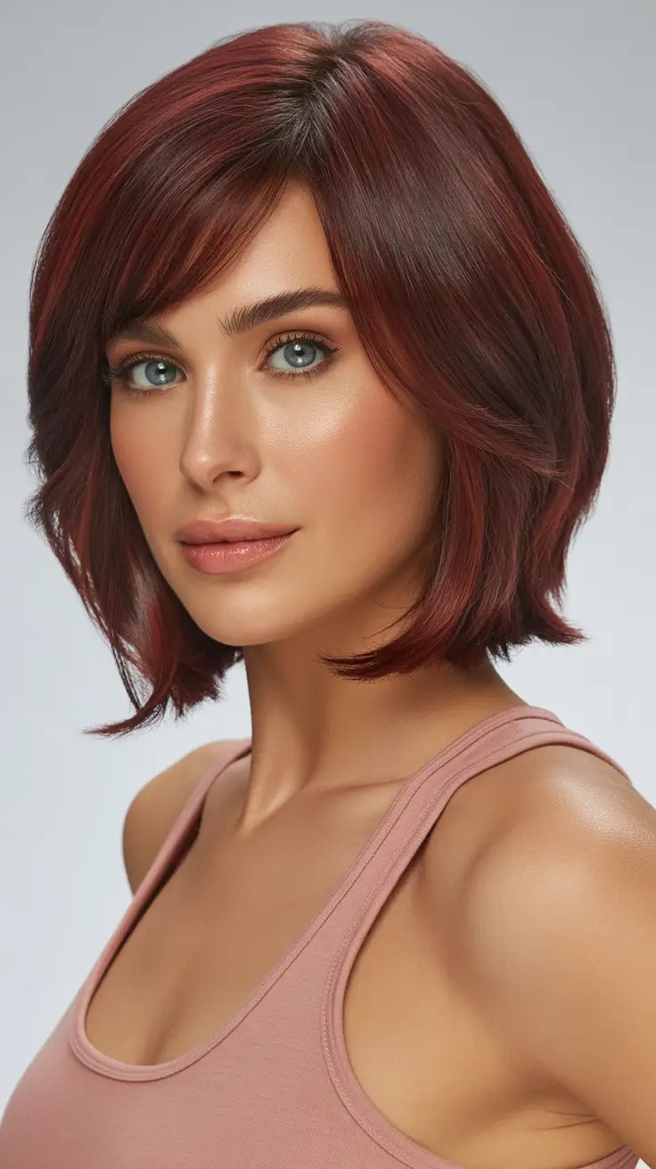 February Haircut Ideas 2026 Classic Auburn Bob With Polished Shape