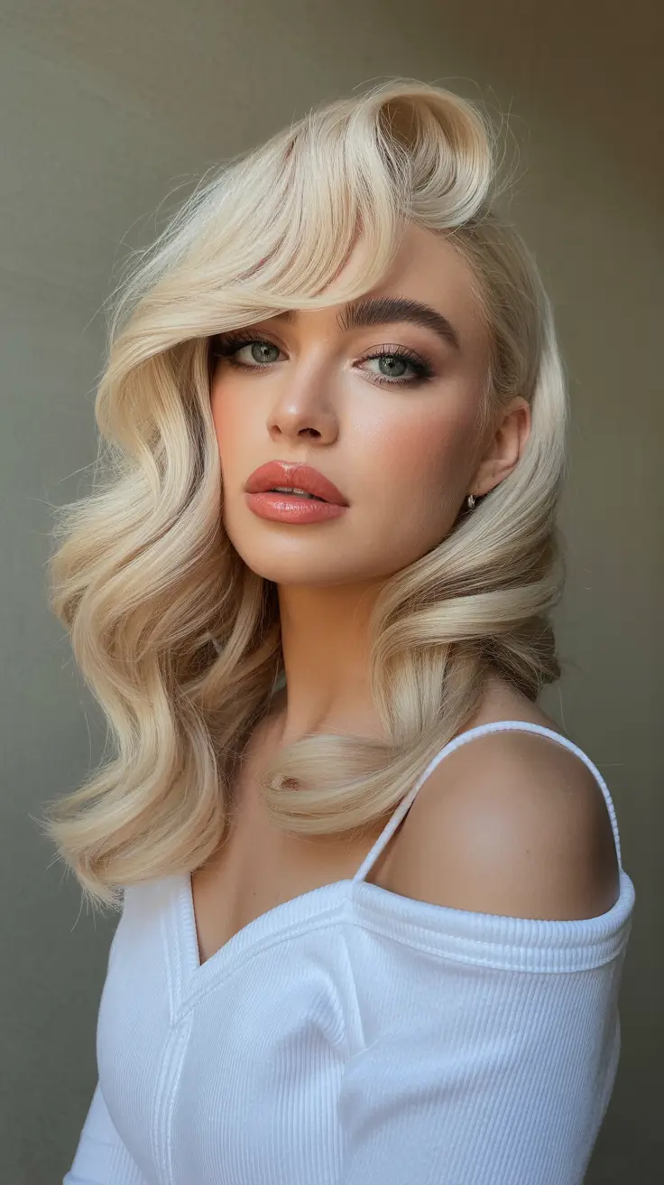 February Haircut Ideas 2026 Old Hollywood Blonde Waves With Modern Finish