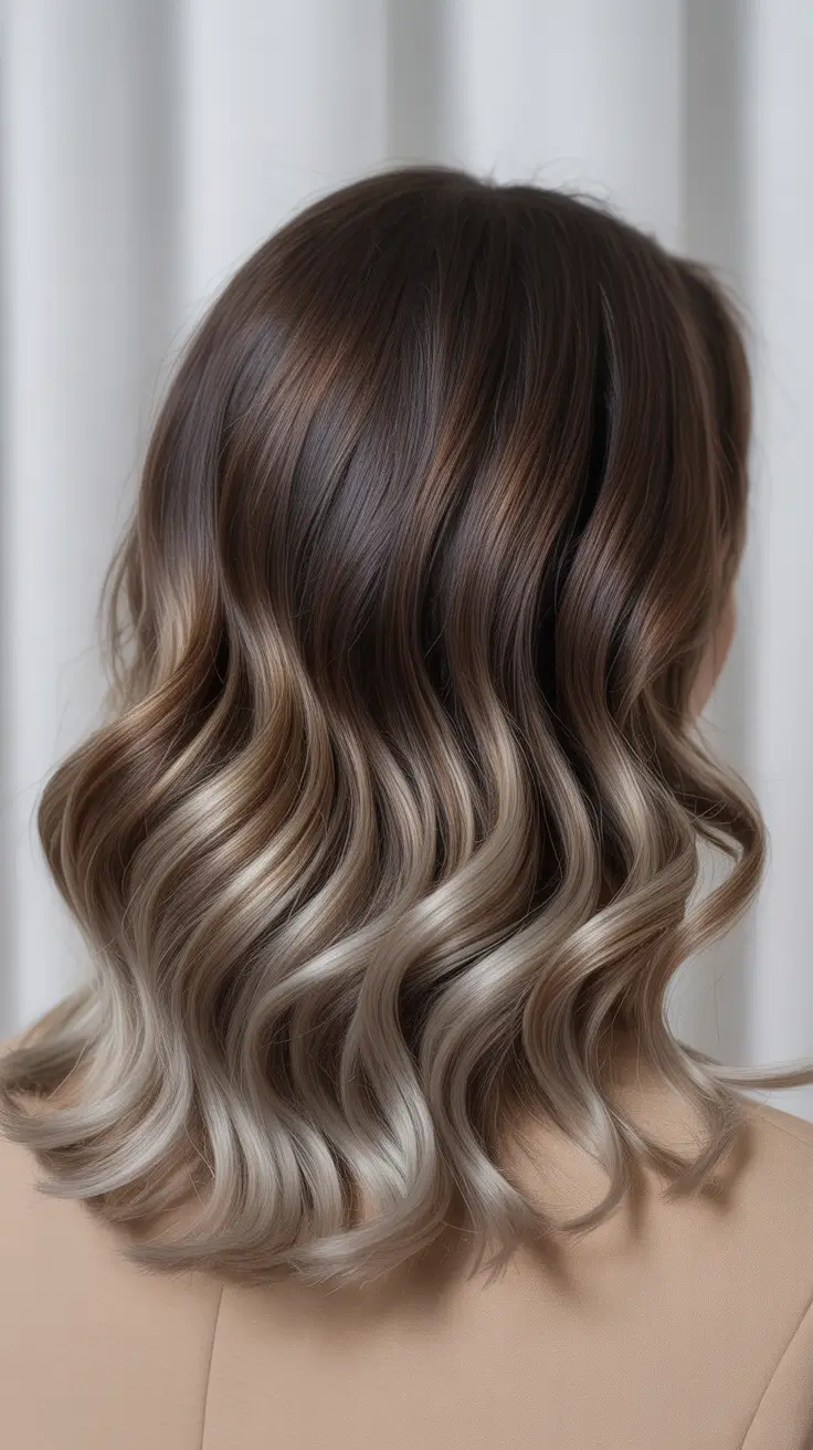 February Haircut Ideas 2026 Smoky Brunette With Soft Ash Highlights