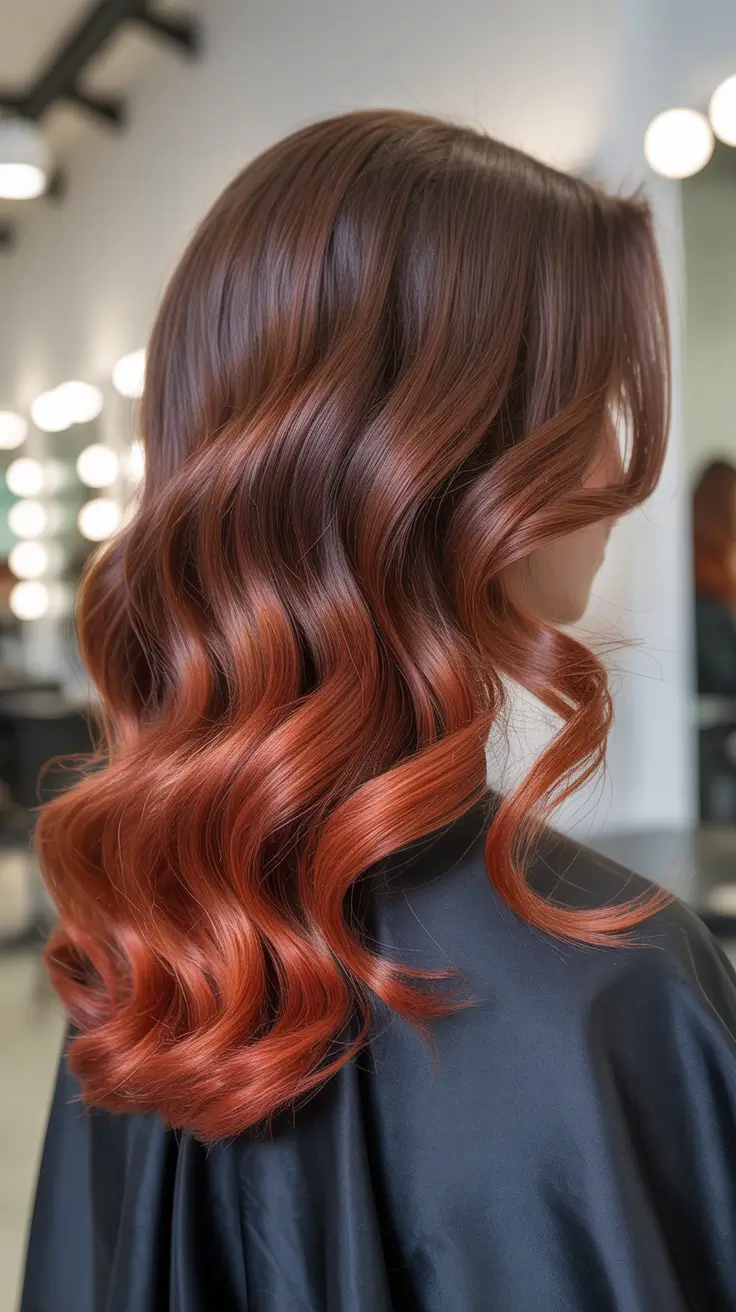 February Haircut Ideas 2026 Warm Auburn Waves With Soft Gradient