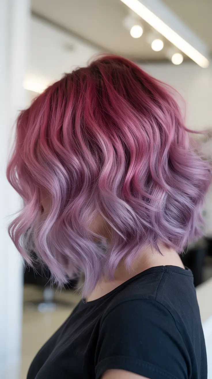 February Haircut Ideas 2026 Muted Rose Bob With Soft Waves