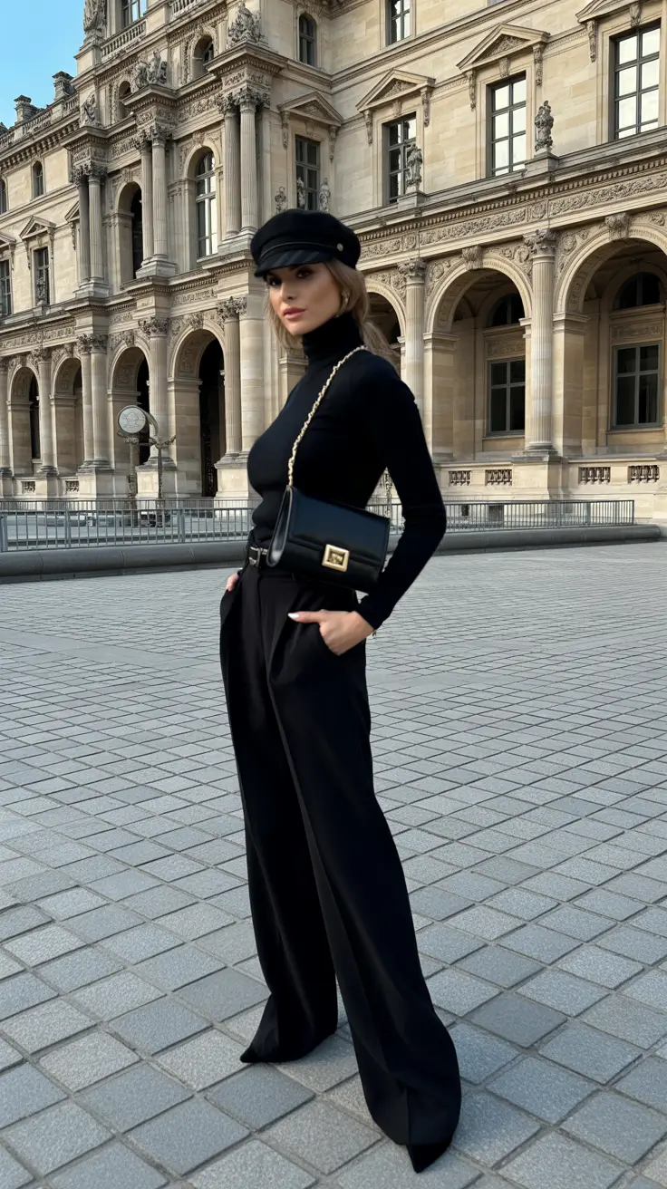 February outfits ideas 2026 Minimal Black With a Parisian Edge