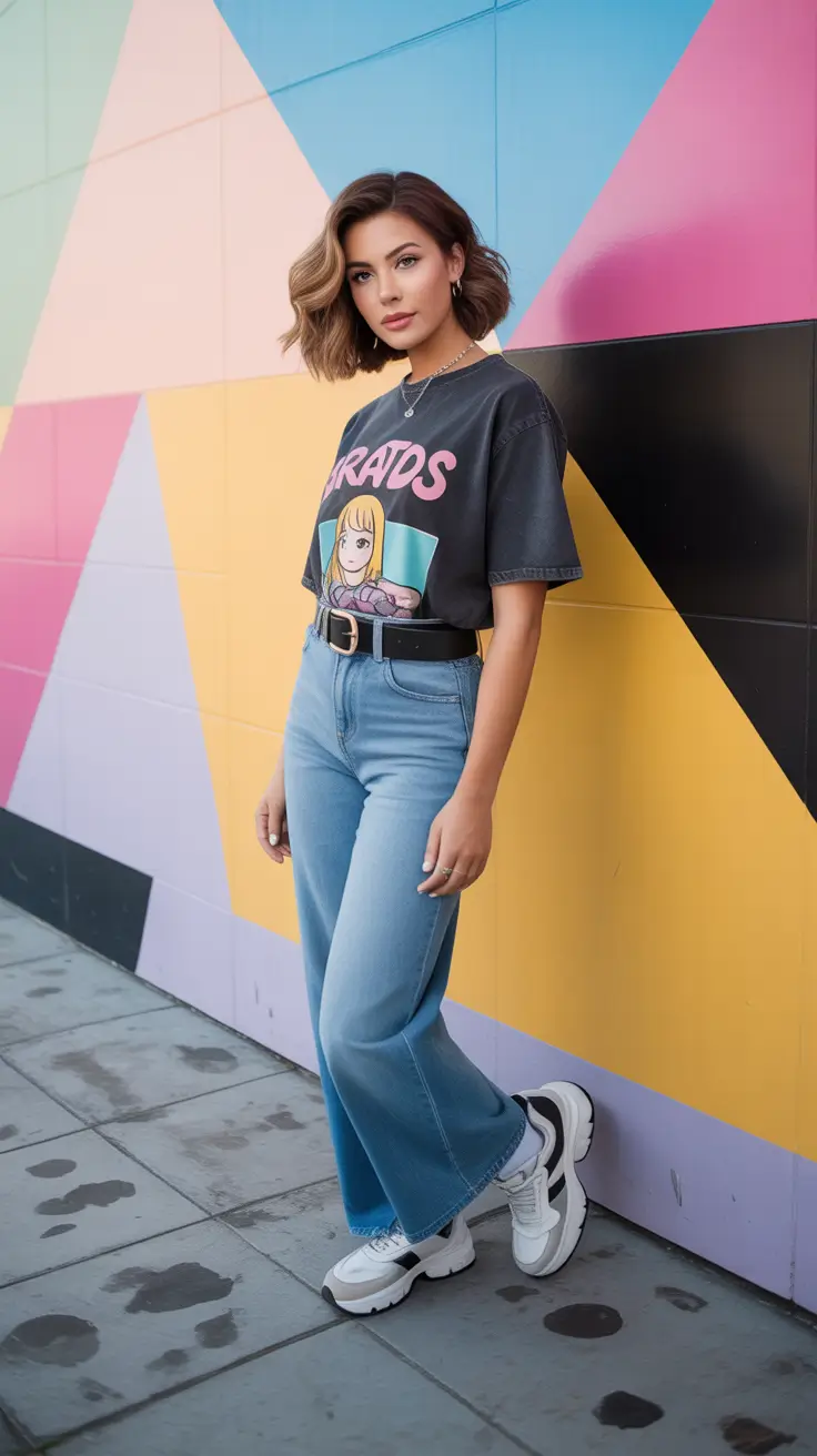 luxe spring wardrobe pieces 2026 graphic tee denim outfit