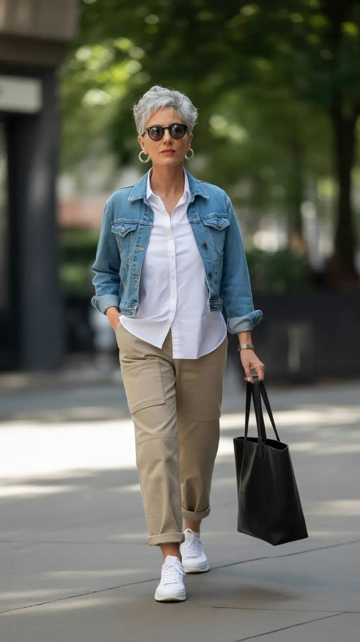 Minimalist Spring Outfits for Women Over 60 2026 Casual Denim Layers