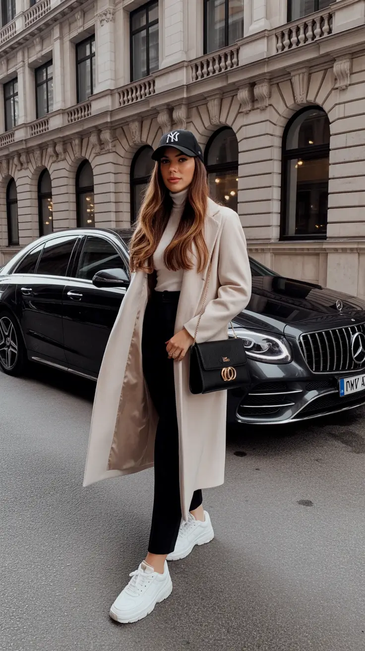 minimalist winter to spring outfits 2026 Sharp Layers with a Sporty Edge