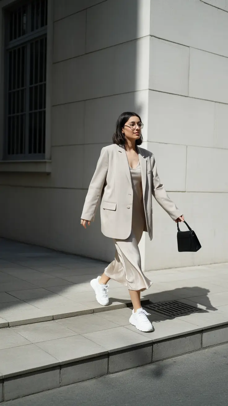 minimalist winter to spring outfits 2026 Tailored Ease for Bright Transitional Days