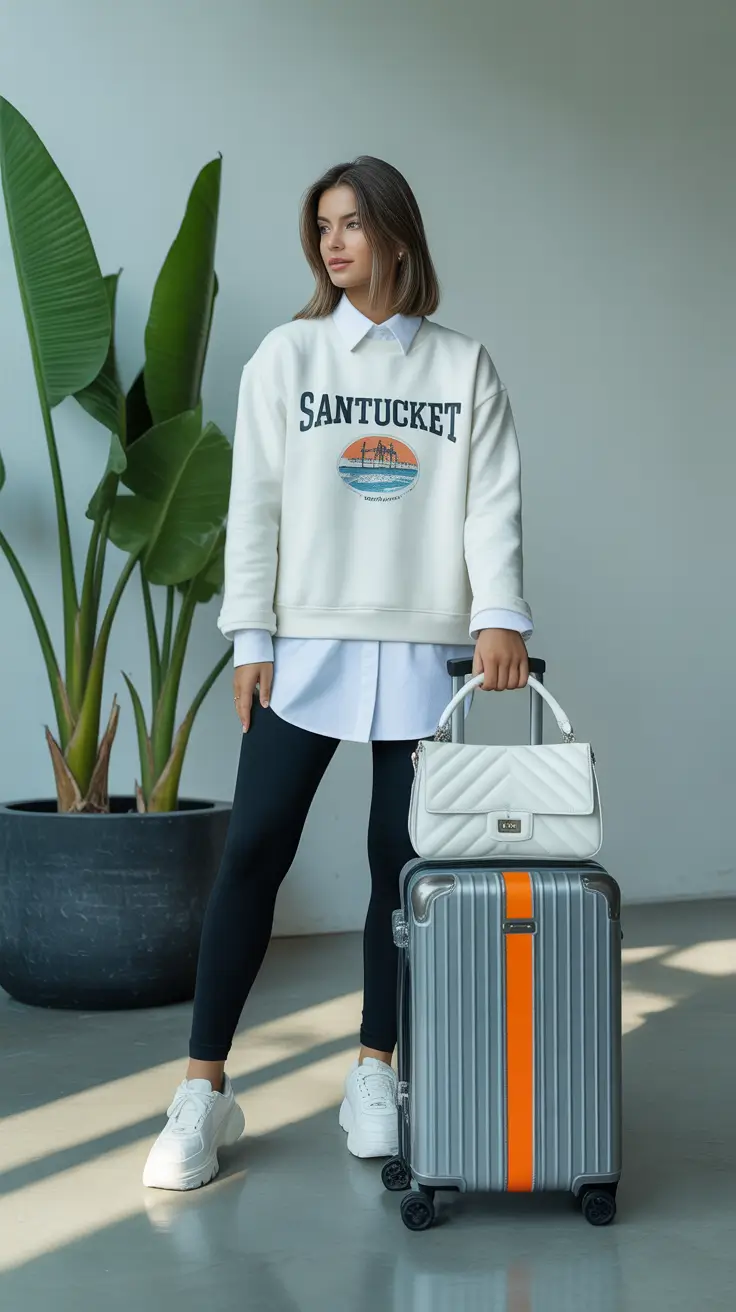modern airport spring outfits 2026 Preppy Comfort With a Relaxed American Feel