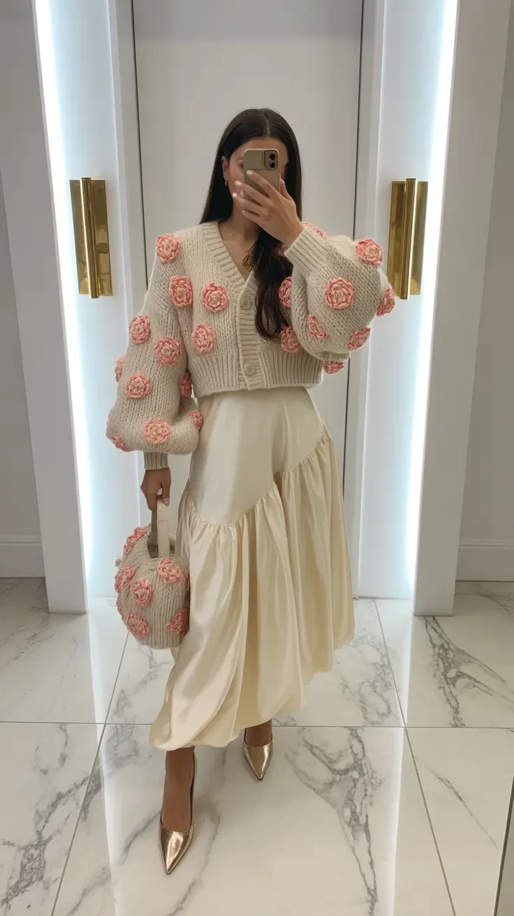 modern spring birthday outfit 2026 Romantic texture with soft spring volume