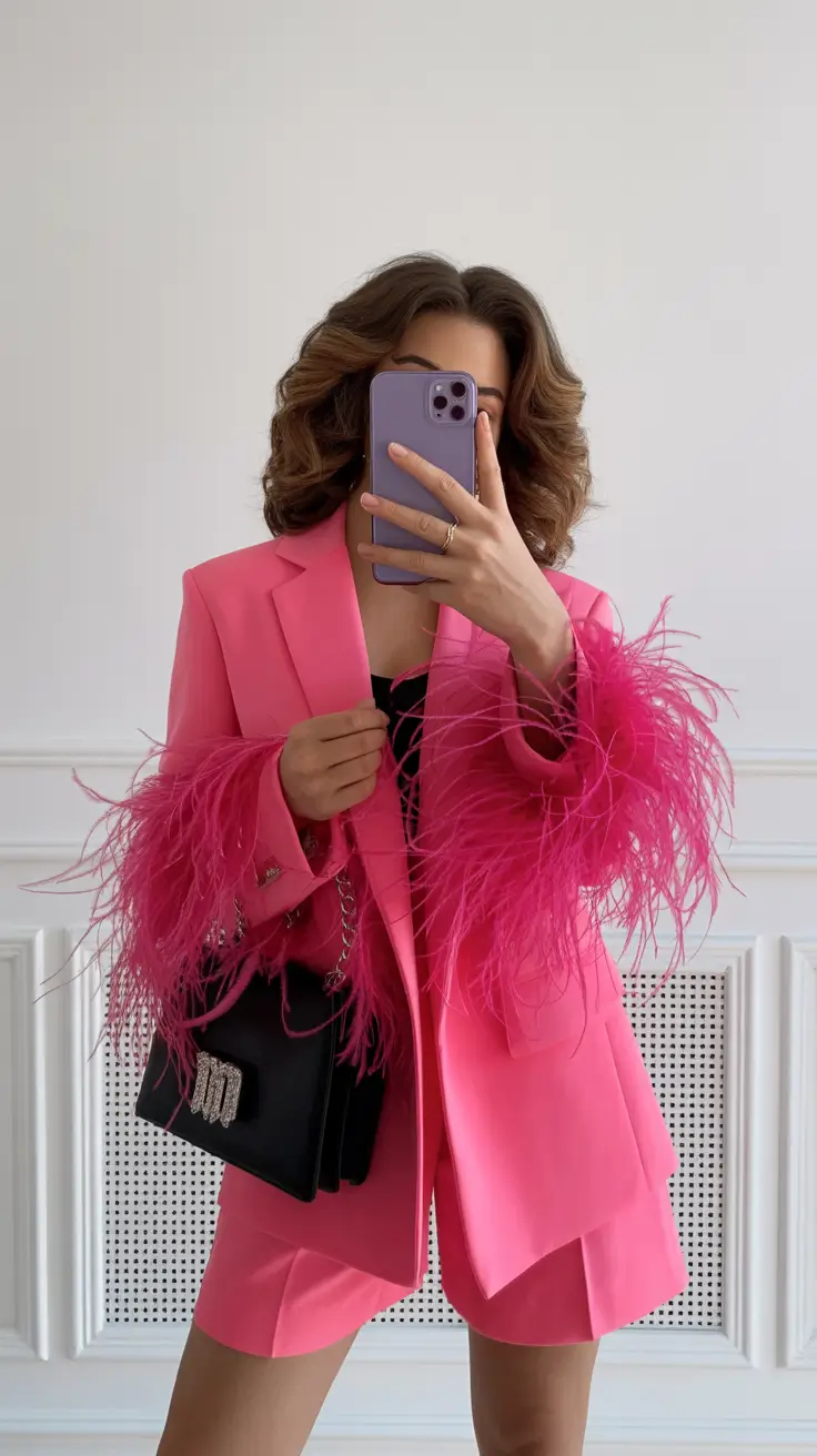 modest spring outfits stylish 2026 Bold Pink Details for Confident Days