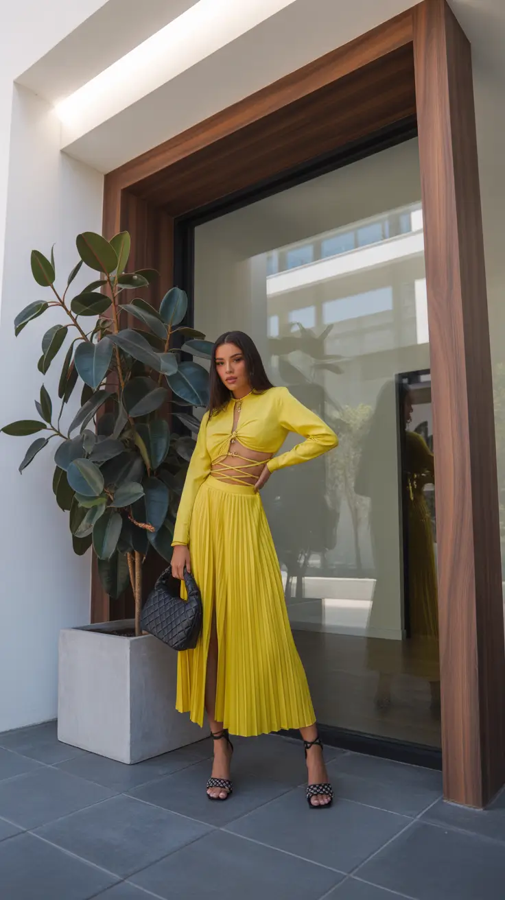 modest spring outfits stylish 2026 Sunlit Yellow with Fluid Movement