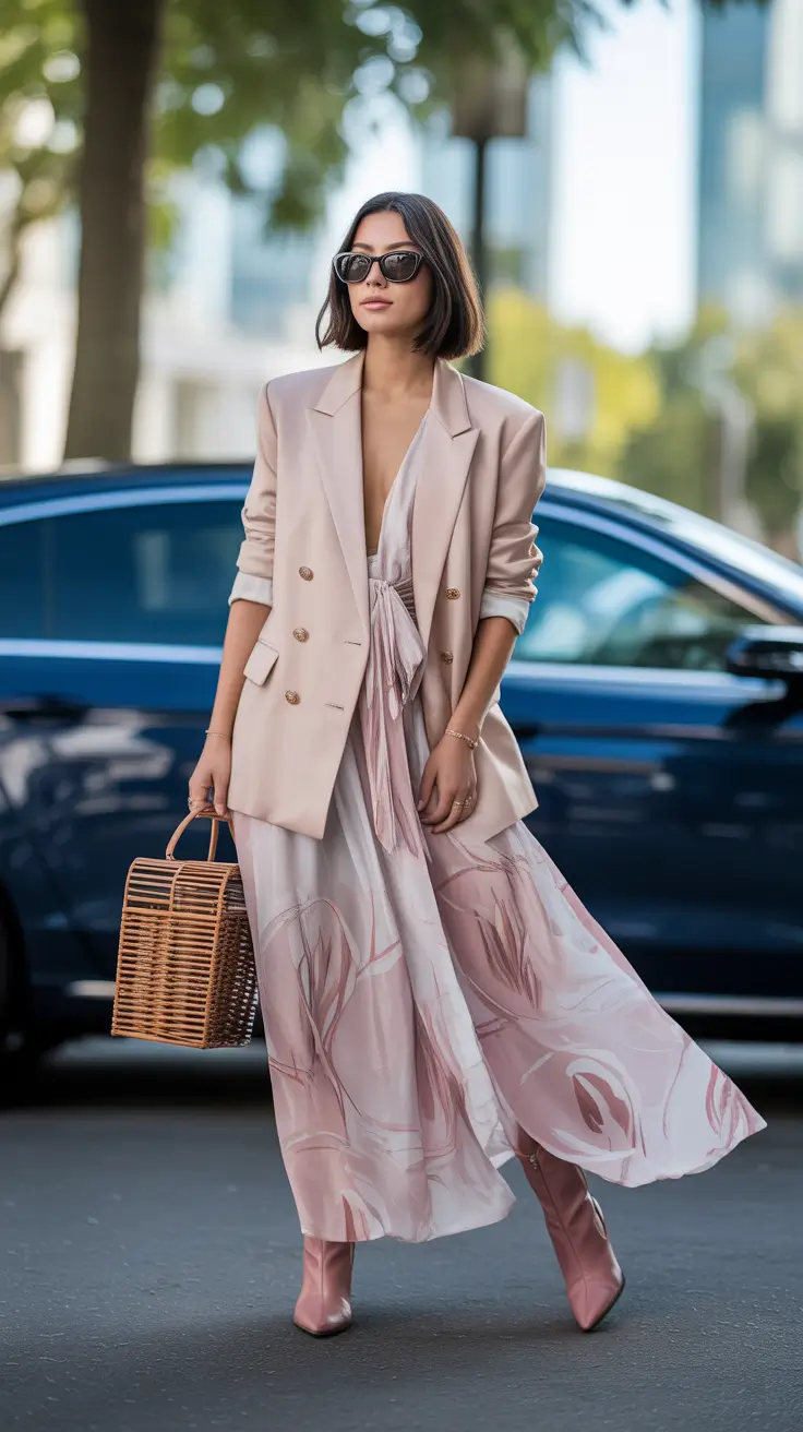 modest spring outfits stylish 2026 Soft Layers with Urban Elegance