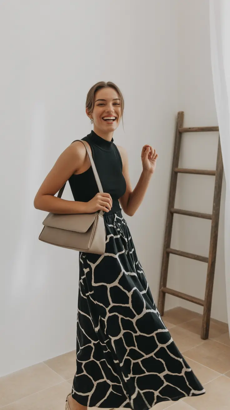 modest spring outfits stylish 2026 Effortless Movement in Graphic Prints