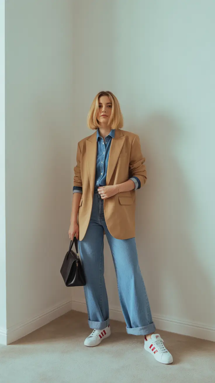 office spring workwear 2026 denim tailoring balance