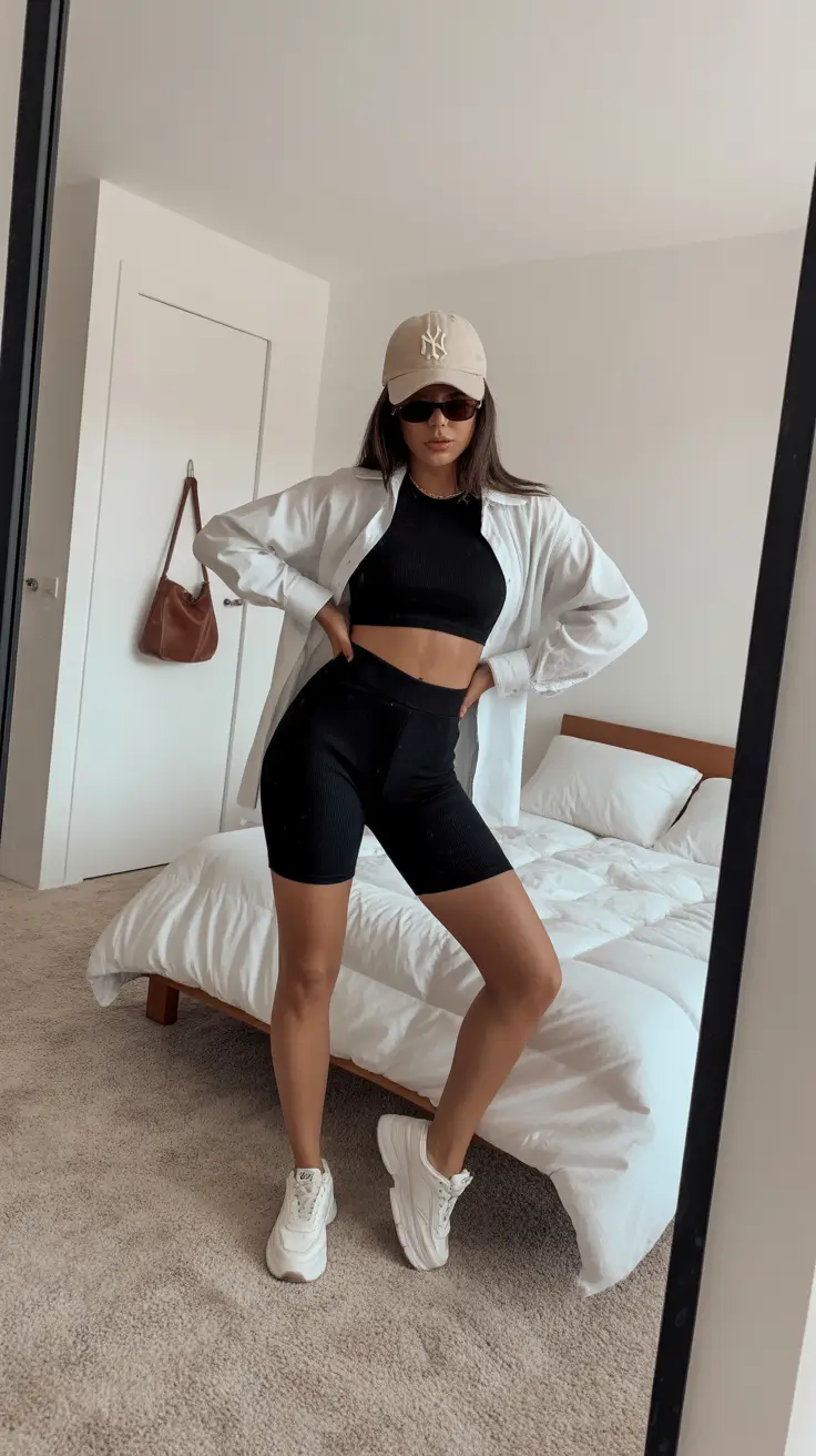 performance spring workout outfits 2026 Monochrome Confidence With Street-Ready Ease