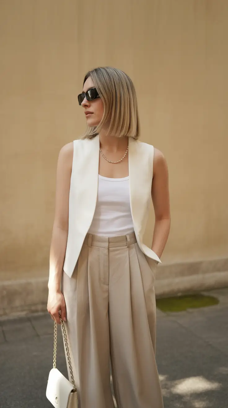 preppy old money spring outfits 2026 Light Neutrals with Tailored Ease