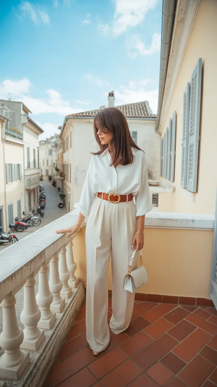 preppy old money spring outfits 2026 Soft Tailoring with Mediterranean Ease