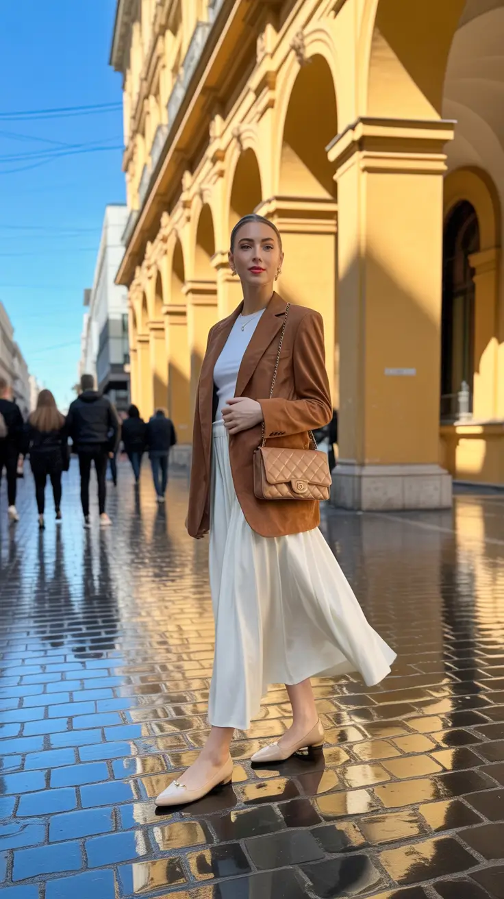 preppy old money spring outfits 2026 Classic Neutrals with a Feminine Backbone