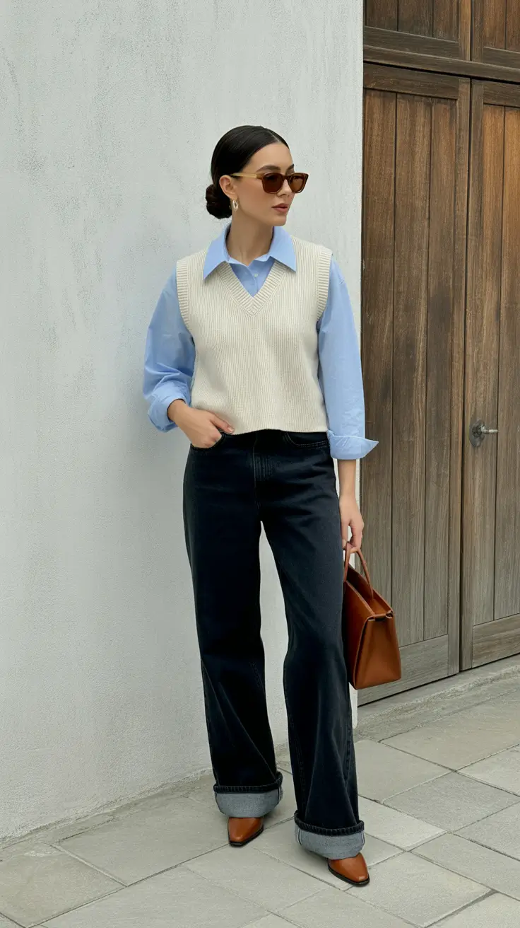 preppy old money spring outfits 2026 Preppy Layers with Academic Calm