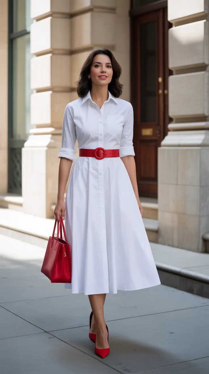 simple spring outfits for women over 40 2026 Timeless Shirt Dresses With a Sharp Accent