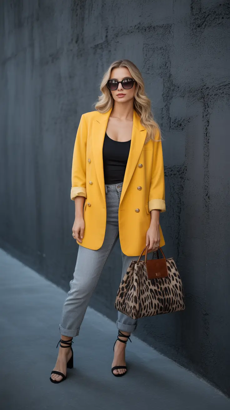 spring blazer outfits for work 2026 Bold Color as a Workday Power Move