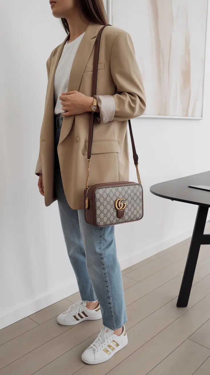 spring blazer outfits for work 2026 Beige Blazers and Denim Done Right