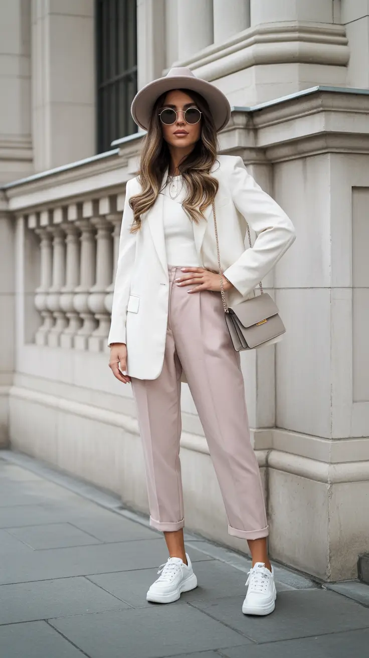 spring blazer outfits for work 2026 Light Neutrals With a Soft Confident Edge