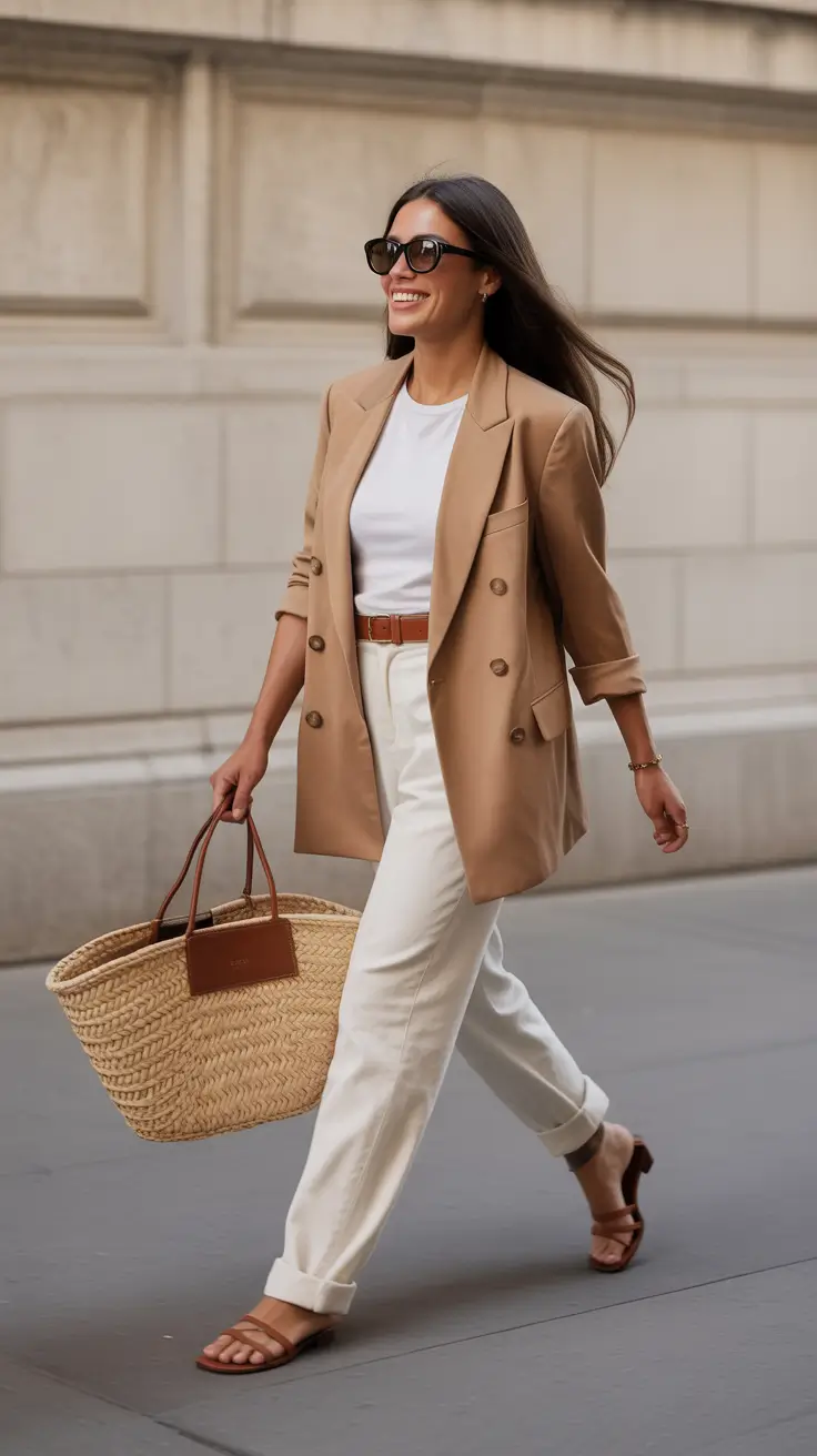 spring blazer outfits for work 2026 Warm Camel Tones for Everyday Movement