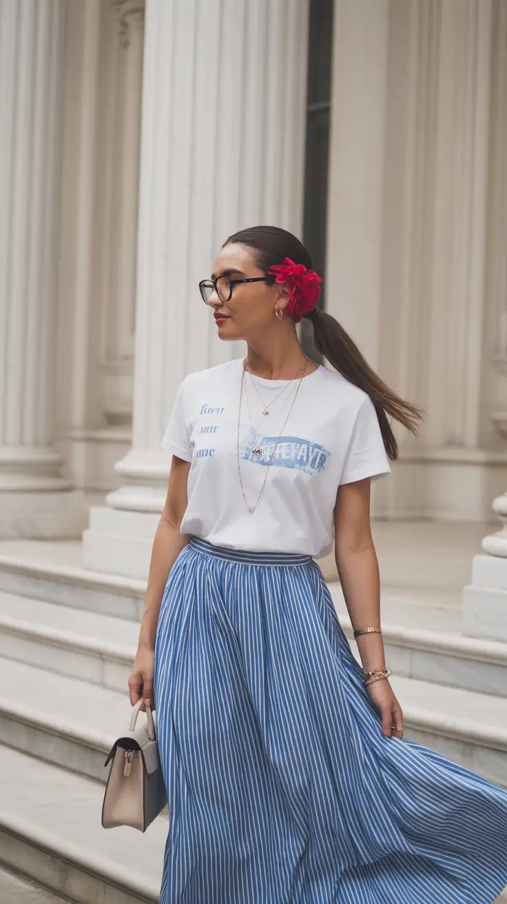 summer-ready spring break outfit 2026 Classic Stripes with a Feminine Accent